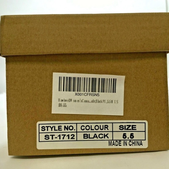 Hawkwell Bria Black with Gold Hardware Size 5.5 US Women's Oxford Slip-ons Shoes - Picture 5 of 5